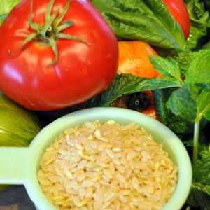 Brown Rice and Heirloom Tomato Salad Wrap